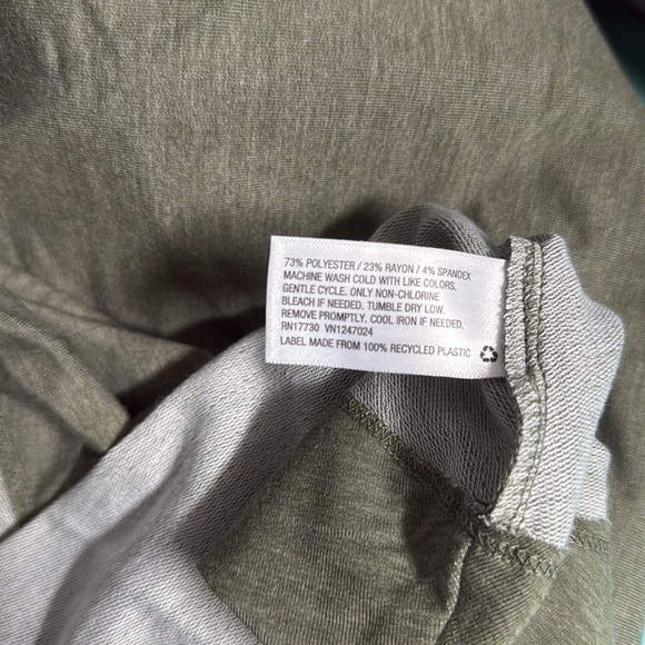 NWT A New Day Three Quarter Sleeve Olive Heather Ruched Tie Waist Dress - Picture 13 of 13